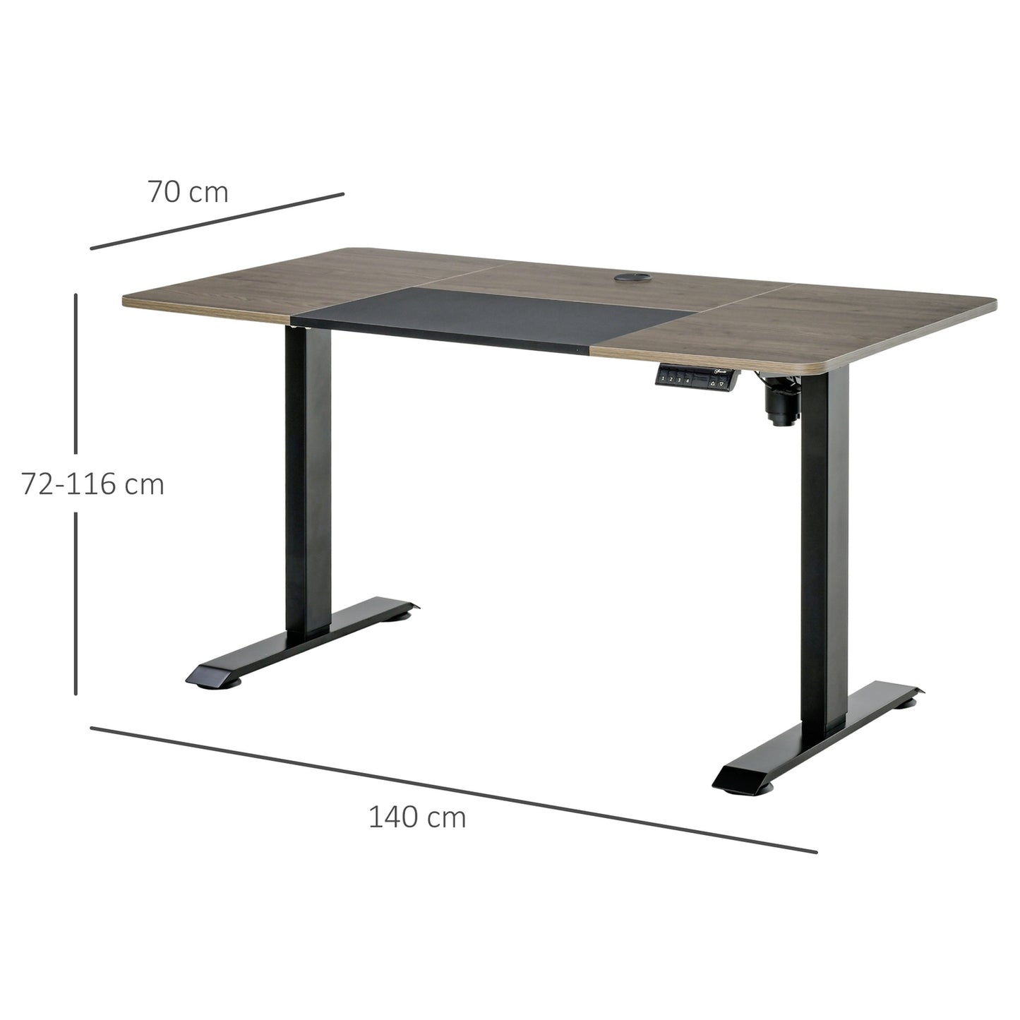 Electric Standing Table Frame, Motorized Height Adjustable, 140x70Cm
