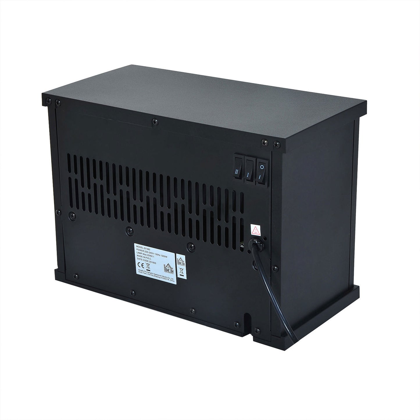 Electric wall stove with adjustable heat settings