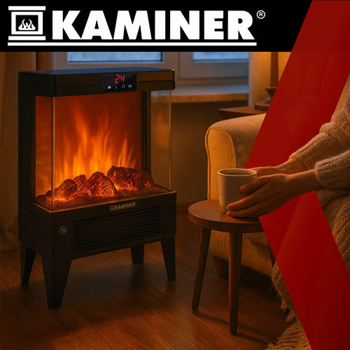 Electric Fireplace Heater, 2000W, Flame Effect, Remote Control