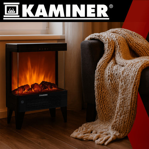 Electric Fireplace Heater, 2000W, Flame Effect, Remote Control