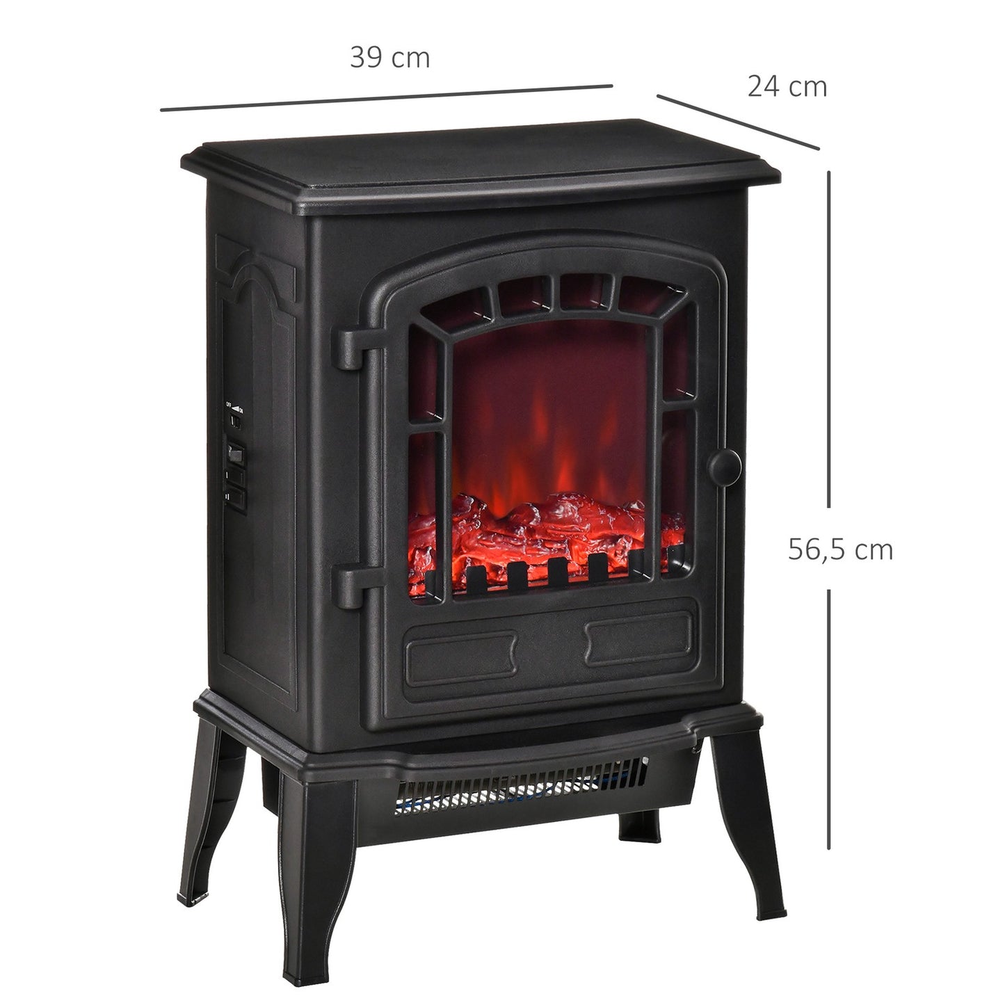 Electric Fireplace Heater, 2 Heat Settings, 20-25m² Coverage