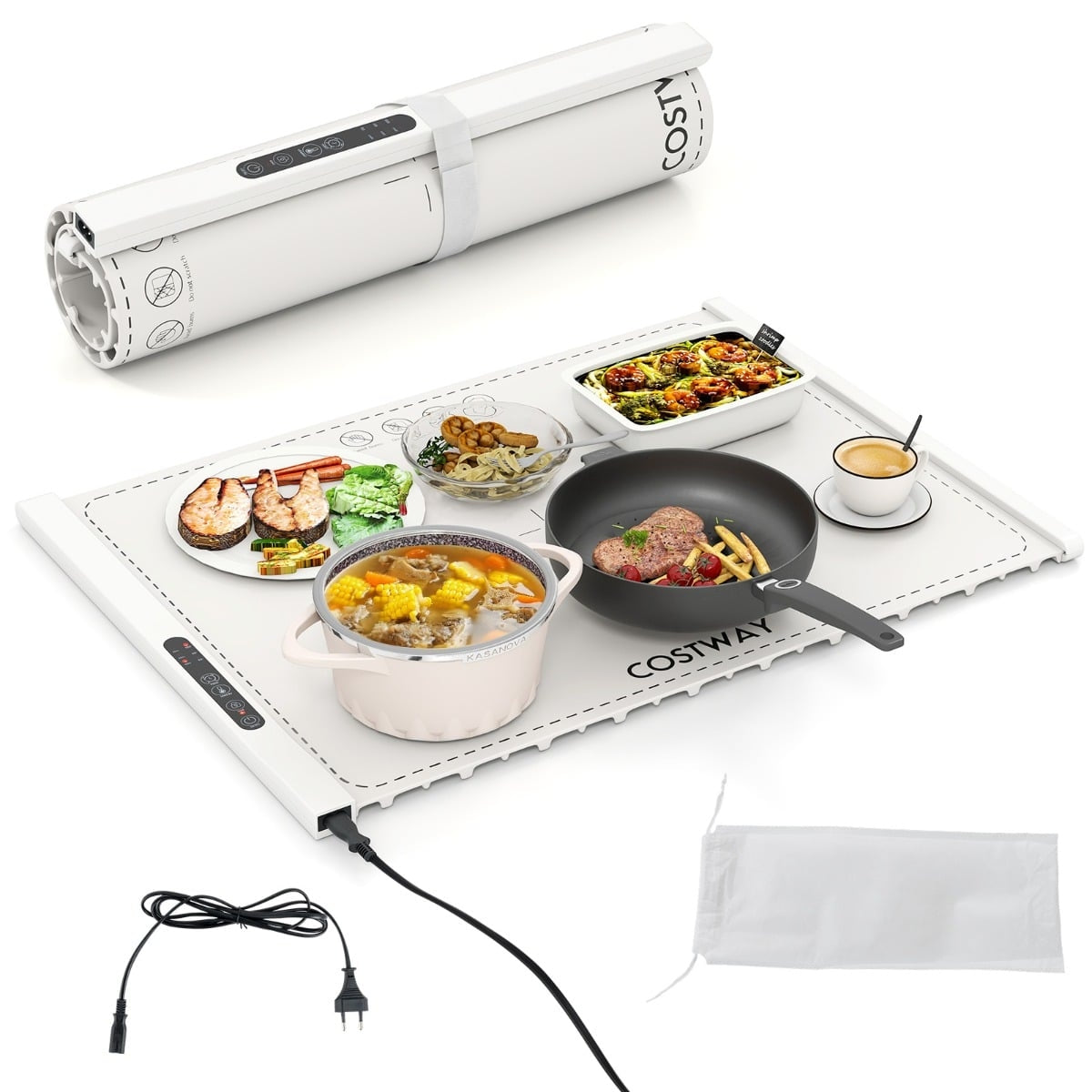 Electric Food Warming Mat, Silicone, 10s Fast Heat