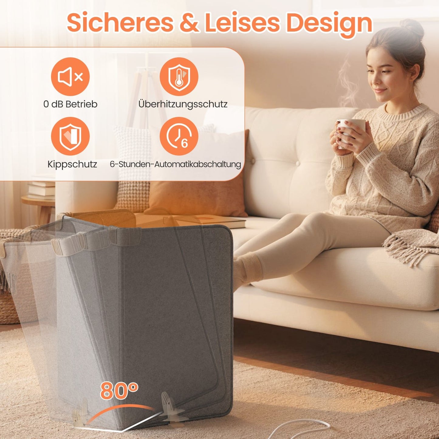 Electric Foot Warmer with 3-Stage Thermostat, Foldable