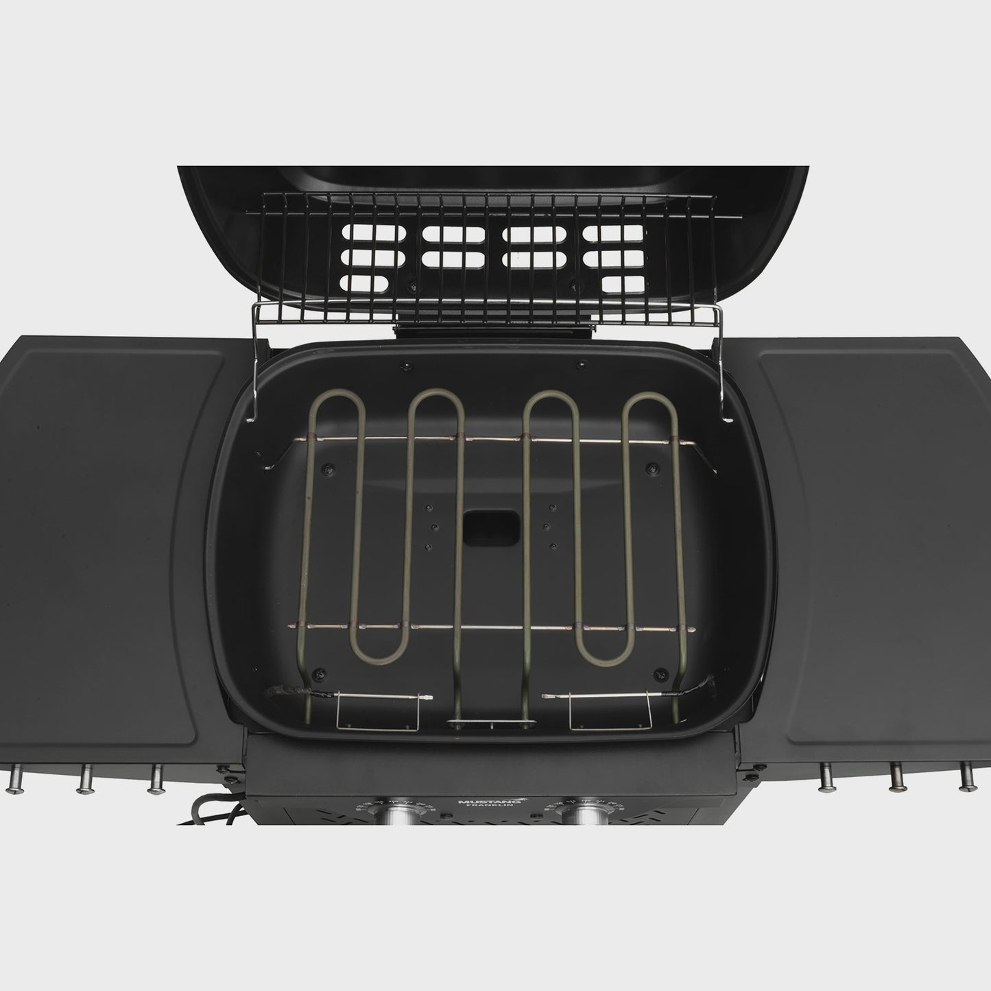 Electric Grill with Cart, Dual Zones, 2300W, Cast Iron Grates