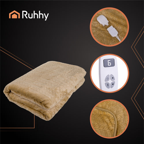 Electric Heated Blanket, 180x130cm, 10 Modes, Remote Control