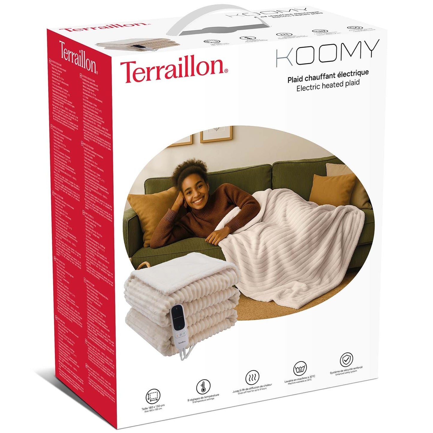 Electric Heated Blanket, 180x130cm, 140W, Cream