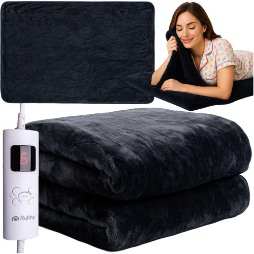 Electric Heated Blanket Mat, 180x130cm, 6 Modes, Remote