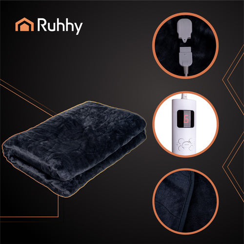 Electric Heated Blanket Mat, 180x130cm, 6 Modes, Remote