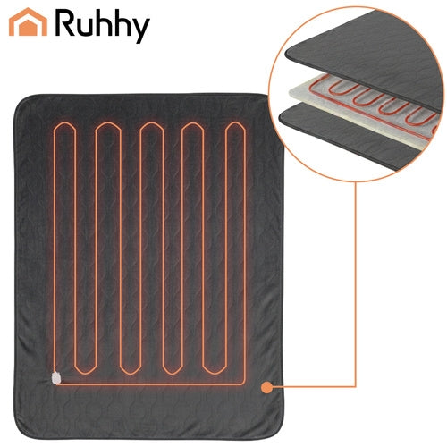 Electric Heated Blanket Mat, 180x130cm, 6 Modes, Remote