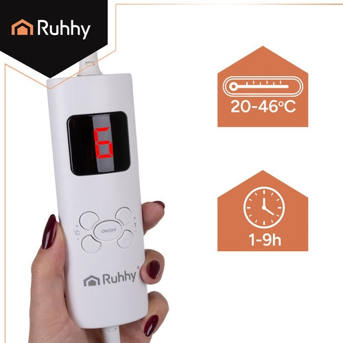 Electric Heated Blanket Mat, 180x130cm, 6 Modes, Remote