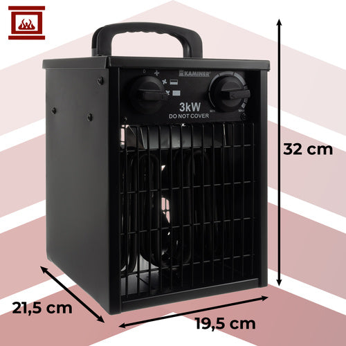 Electric Heater 3000W with Thermostat, IPX4 Protection