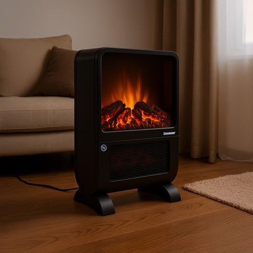Electric Heater with 3D Flame Effect, 2000W, Remote Control