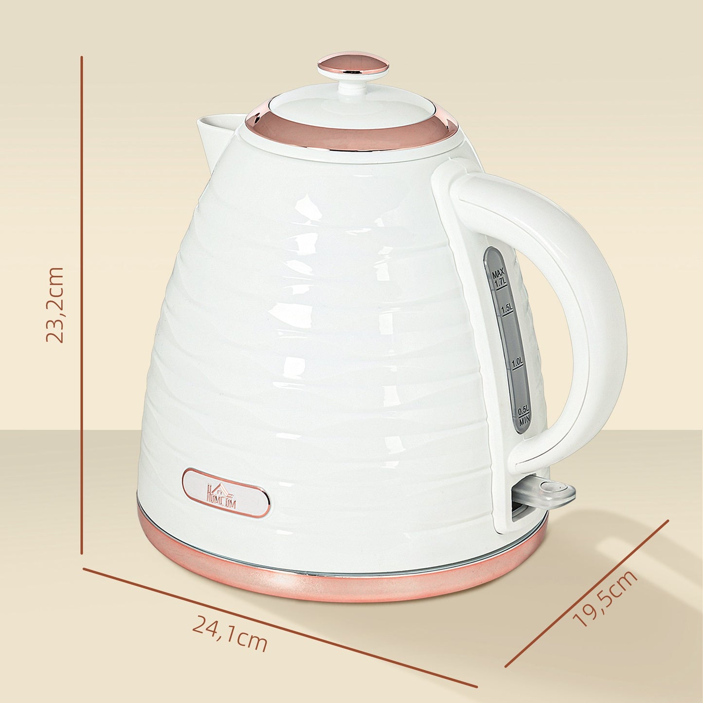 Electric Kettle 1.7L, 2200W, Fast Boil, Removable Filter