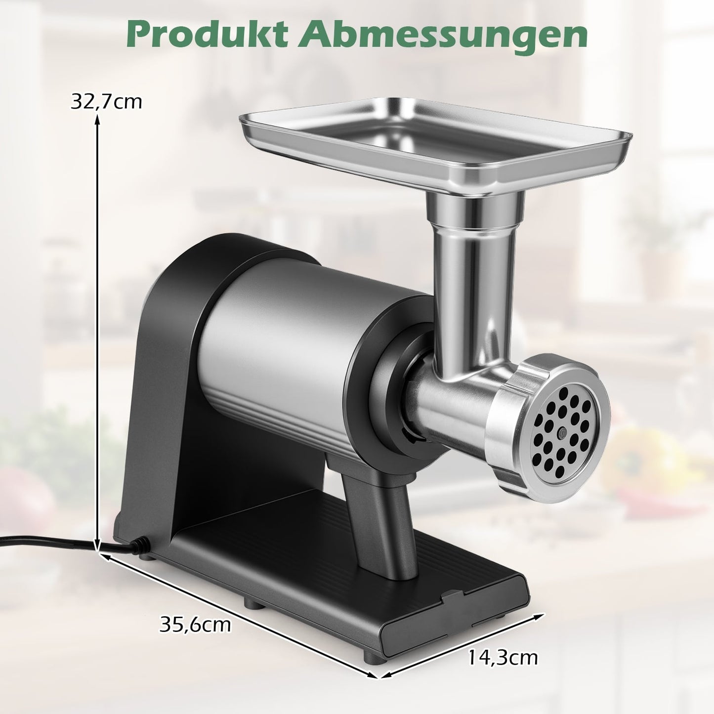 Electric Meat Grinder 2000W, 3 Sausage Tubes, Kebbe Set