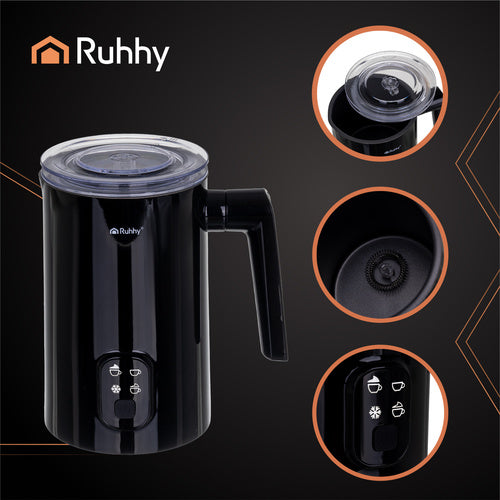 Electric Milk Frother, Black, 400W, 160ml/350ml Capacity