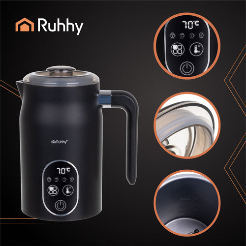 Electric Milk Frother with LED Display, 500W, 4 Modes