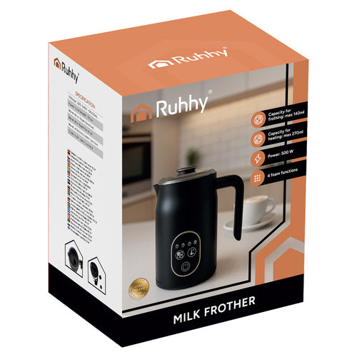 Electric Milk Frother with LED Display, 500W, 4 Modes