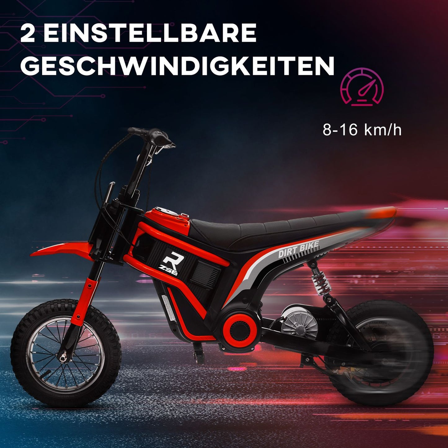 Electric motorcycle for children, 24V 350W, 8-16 KMH, 12"" tires