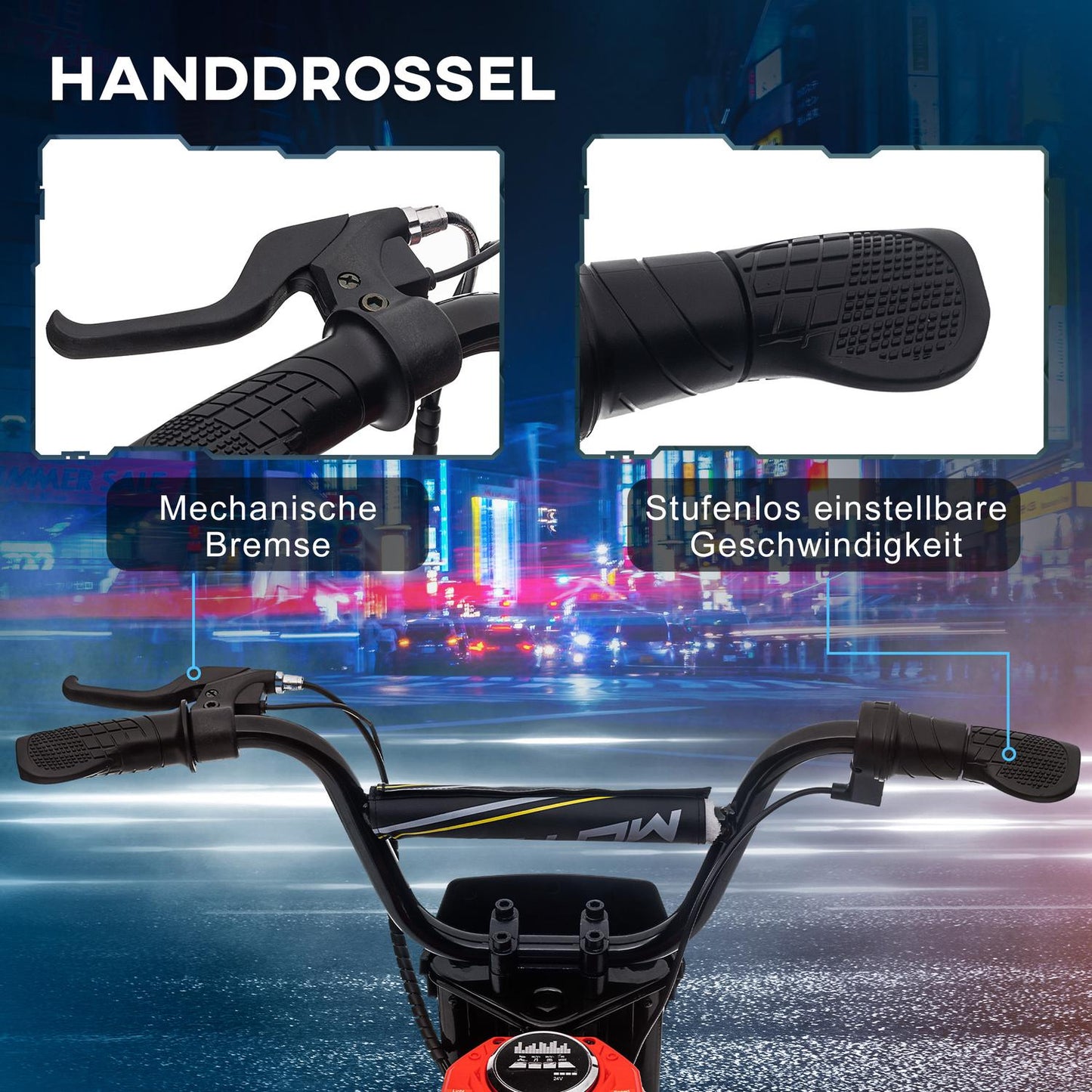 Electric motorcycle for children, 24V 350W, 8-16 KMH, 12"" tires