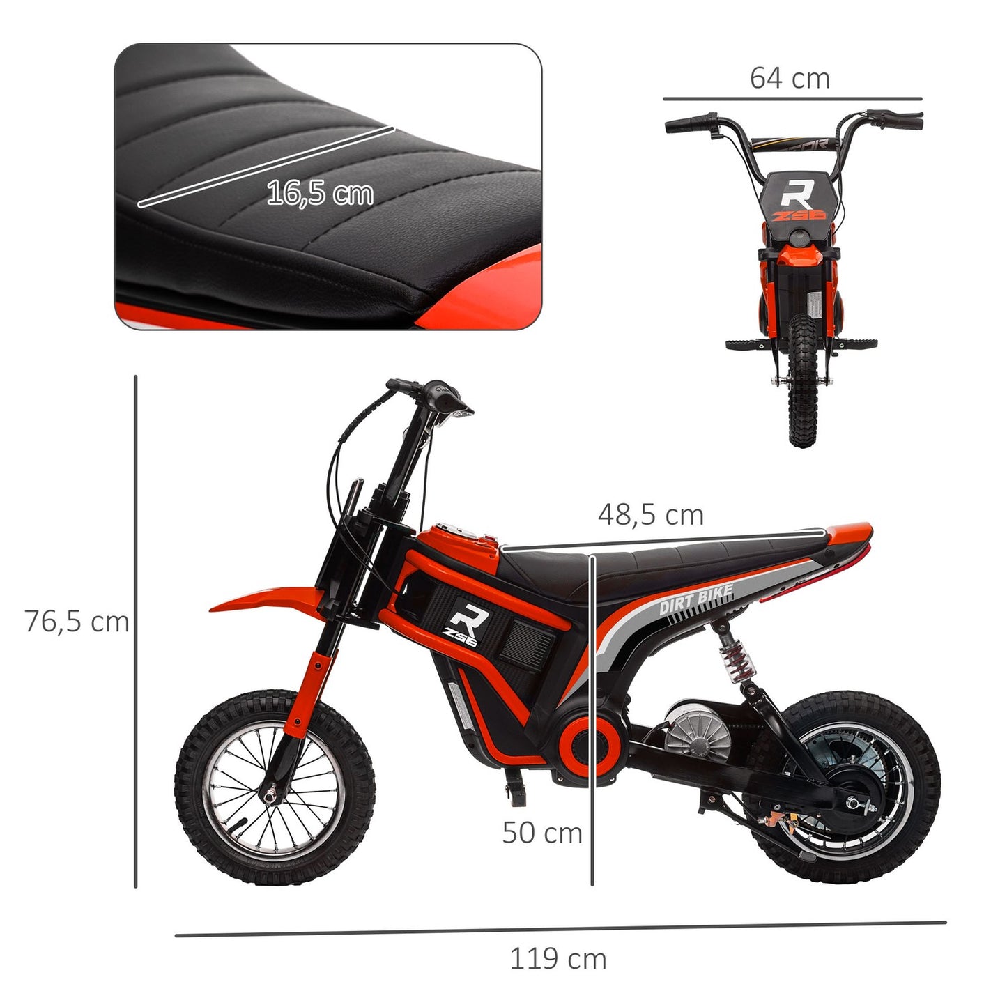 Electric motorcycle for children, 24V 350W, 8-16 KMH, 12"" tires