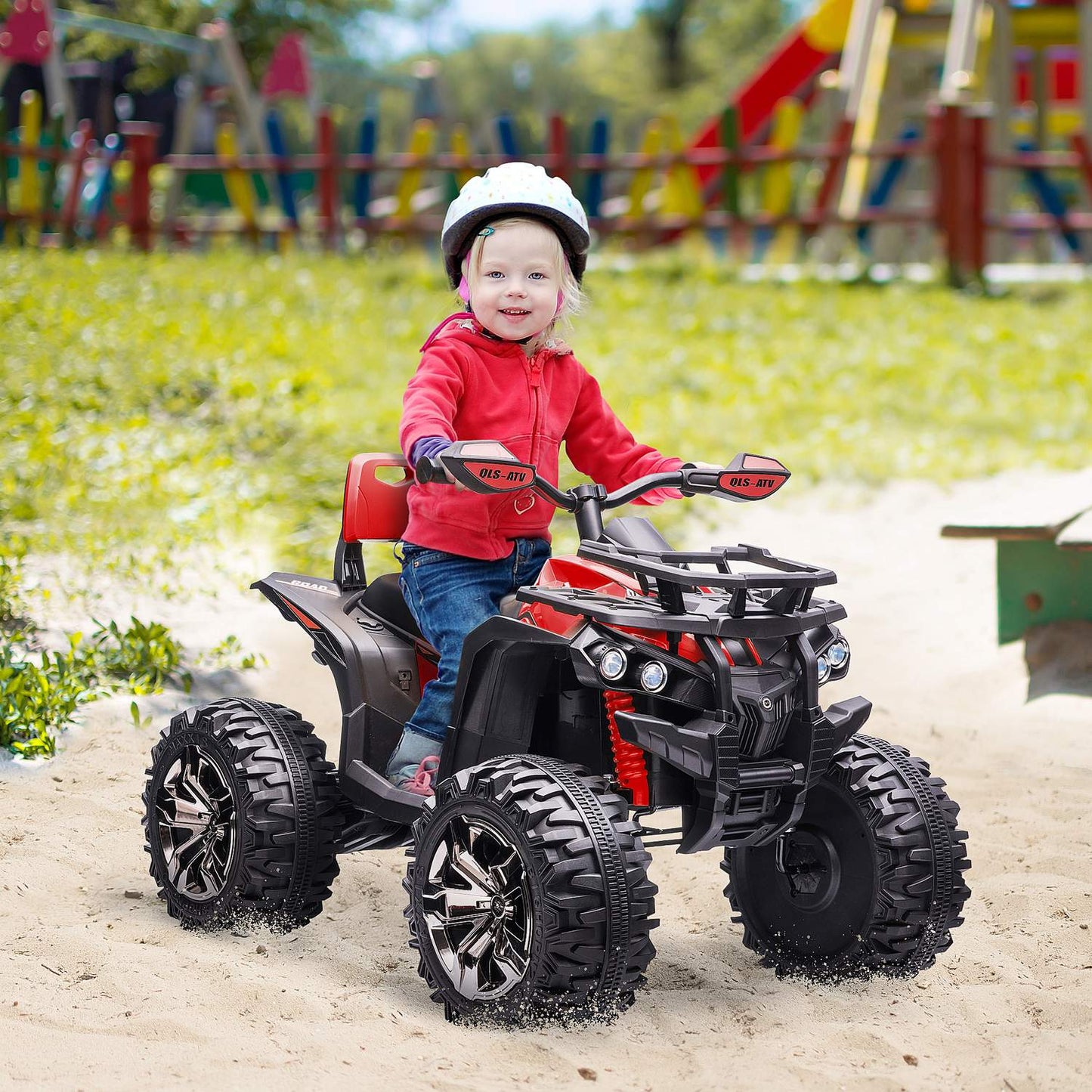 Electric Kids Quad 12V, Spotlight, USB & MP3, Red