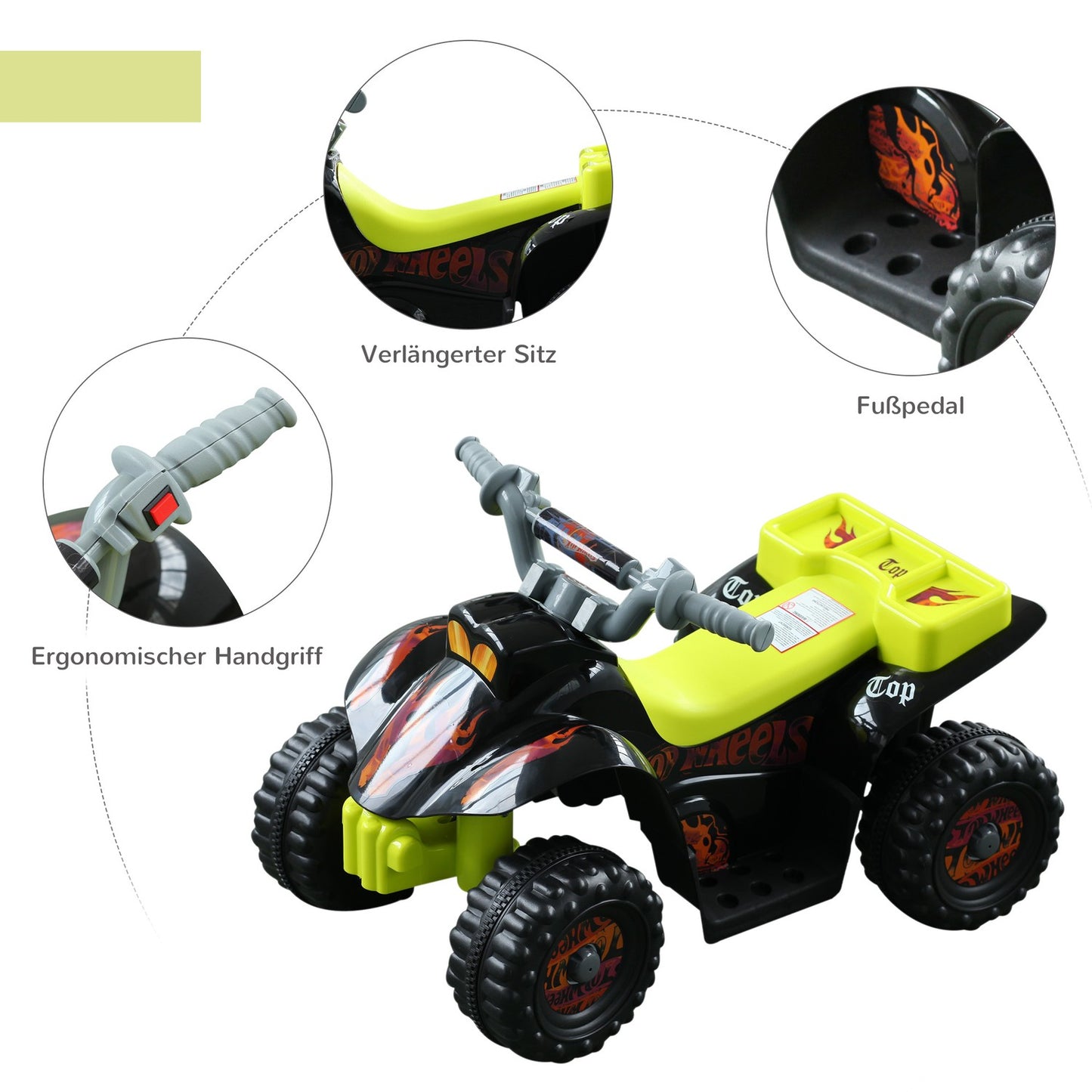 Electric mini quad bike for children, 18-36 months, yellow