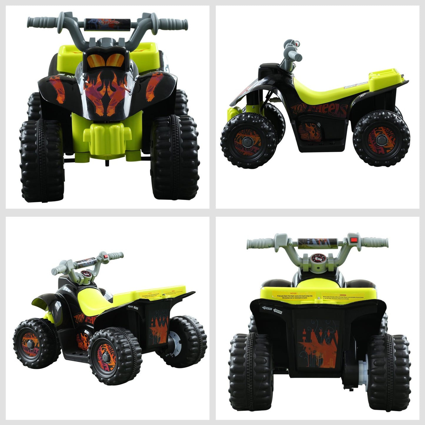 Electric mini quad bike for children, 18-36 months, yellow