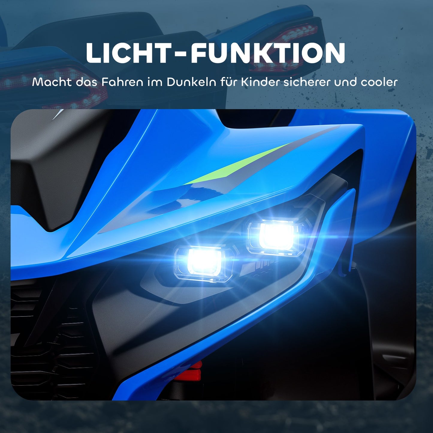 Electric Quad for Kids - 12V, LED Lights, USB and Music