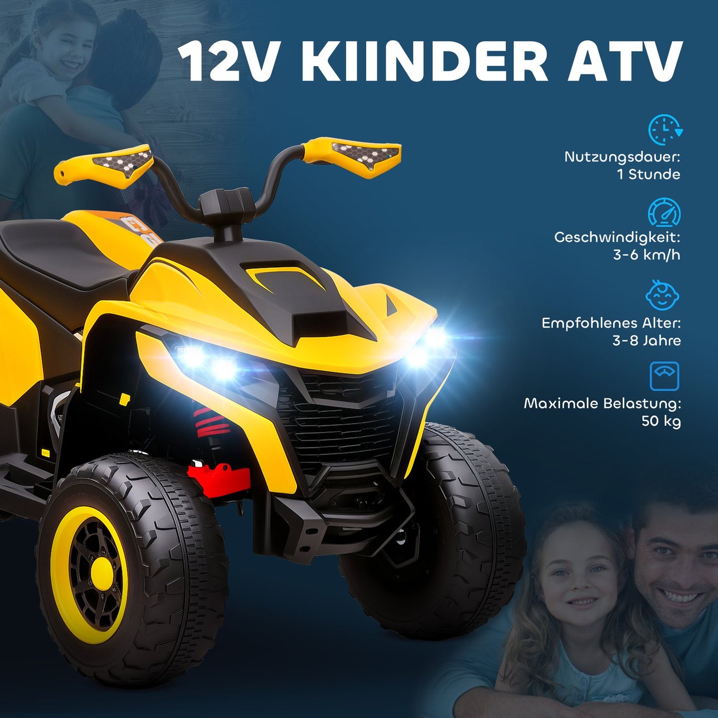 12V Electric Quad for kids with suspension and LED lights