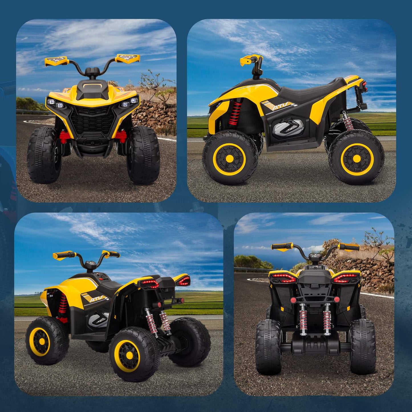 12V Electric Quad for kids with suspension and LED lights