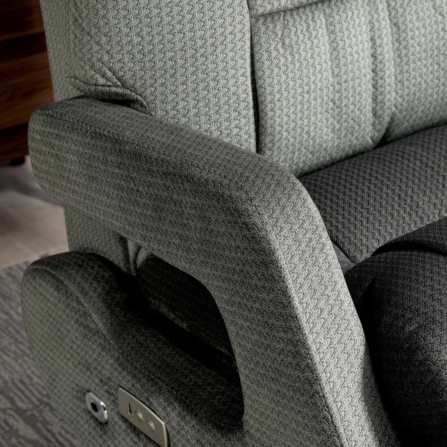 Electric Recliner Chair with USB, Velvet, Swivel, Grey