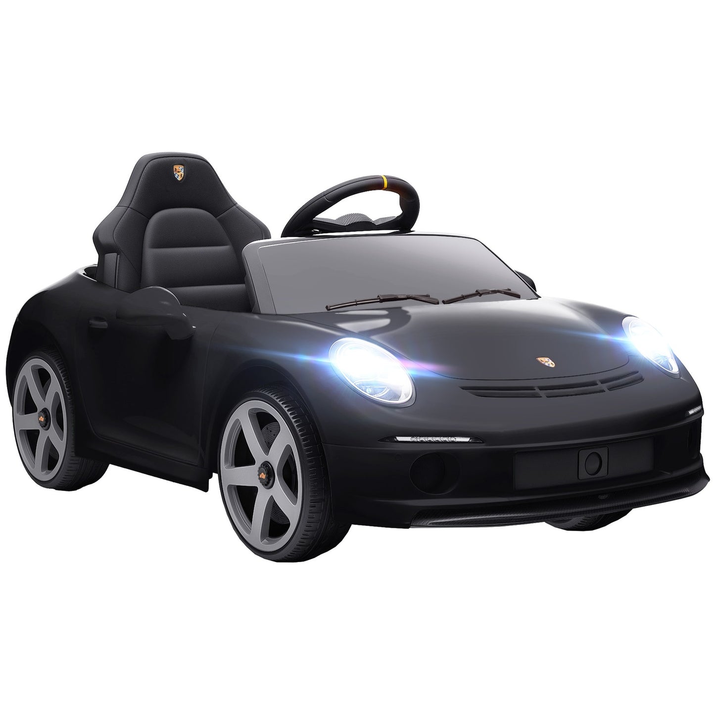 Electric Ride-On Car for Kids, Remote, Music, Black