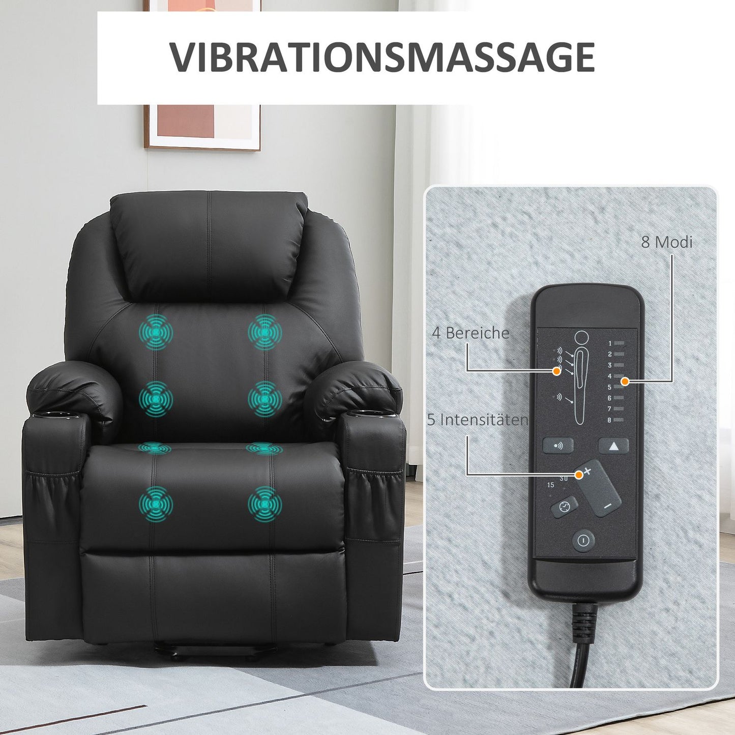 Electric reclining massage chair with stand-up assist