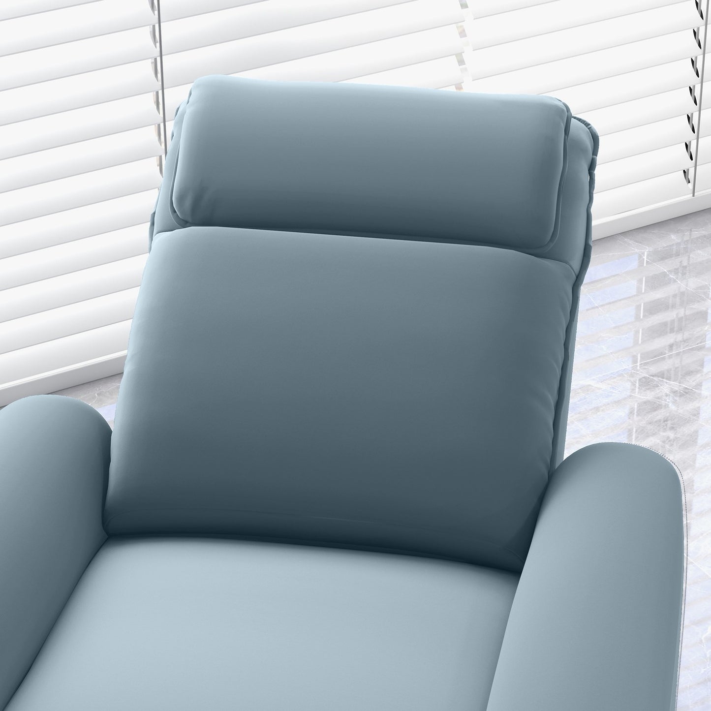 Electric recliner with standing aid, velvet, padded
