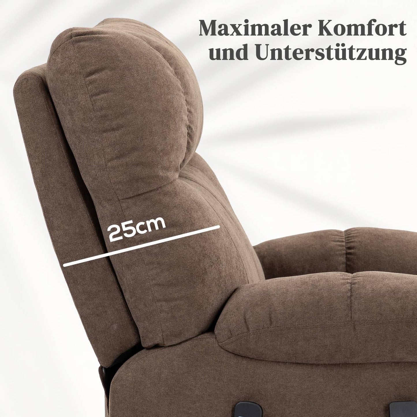Electric recliner with heating, massage and lifting assistance