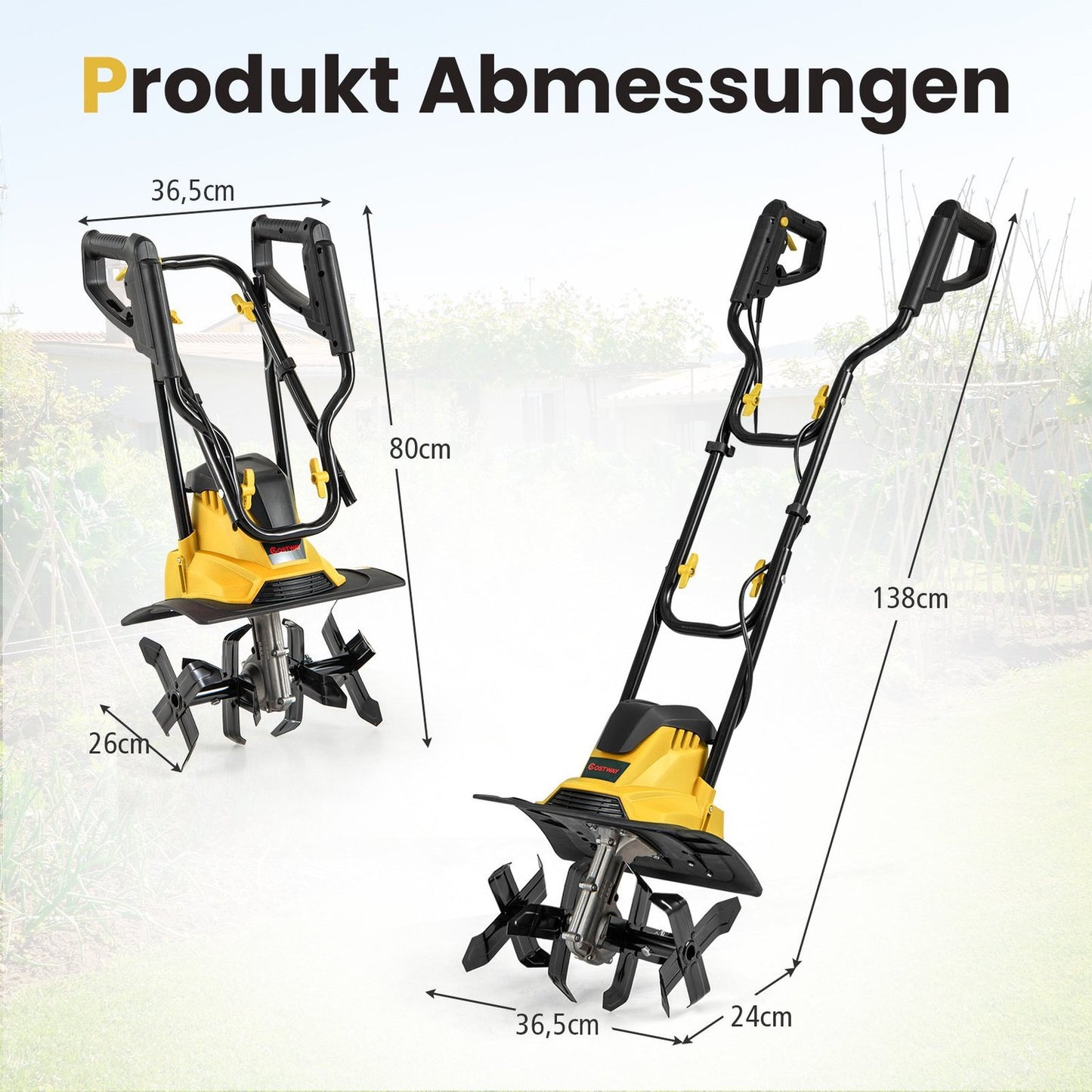 Electric Tiller 1200W, 36cm Width, 22cm Depth