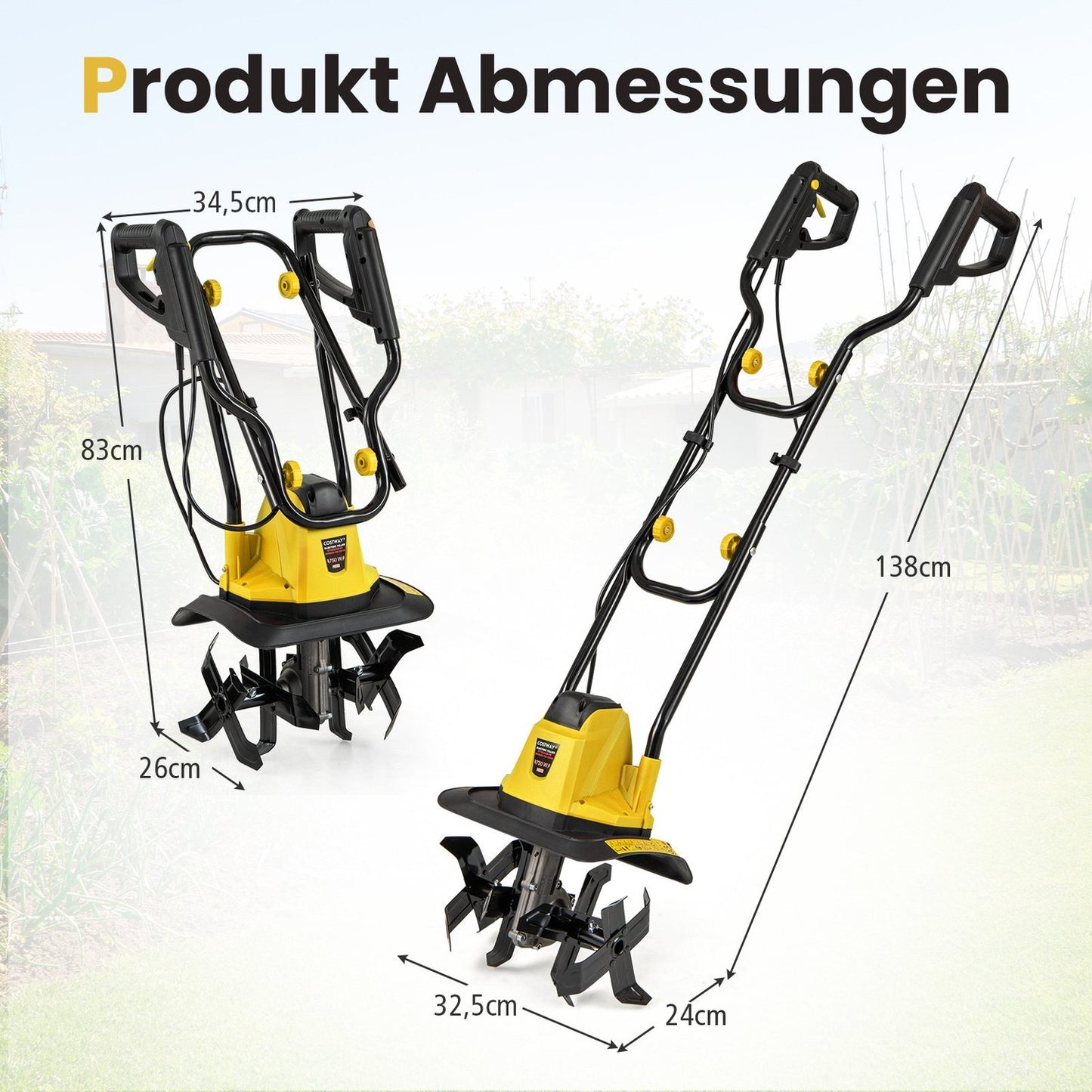Electric Tiller 750W – 32cm Width, 22cm Depth