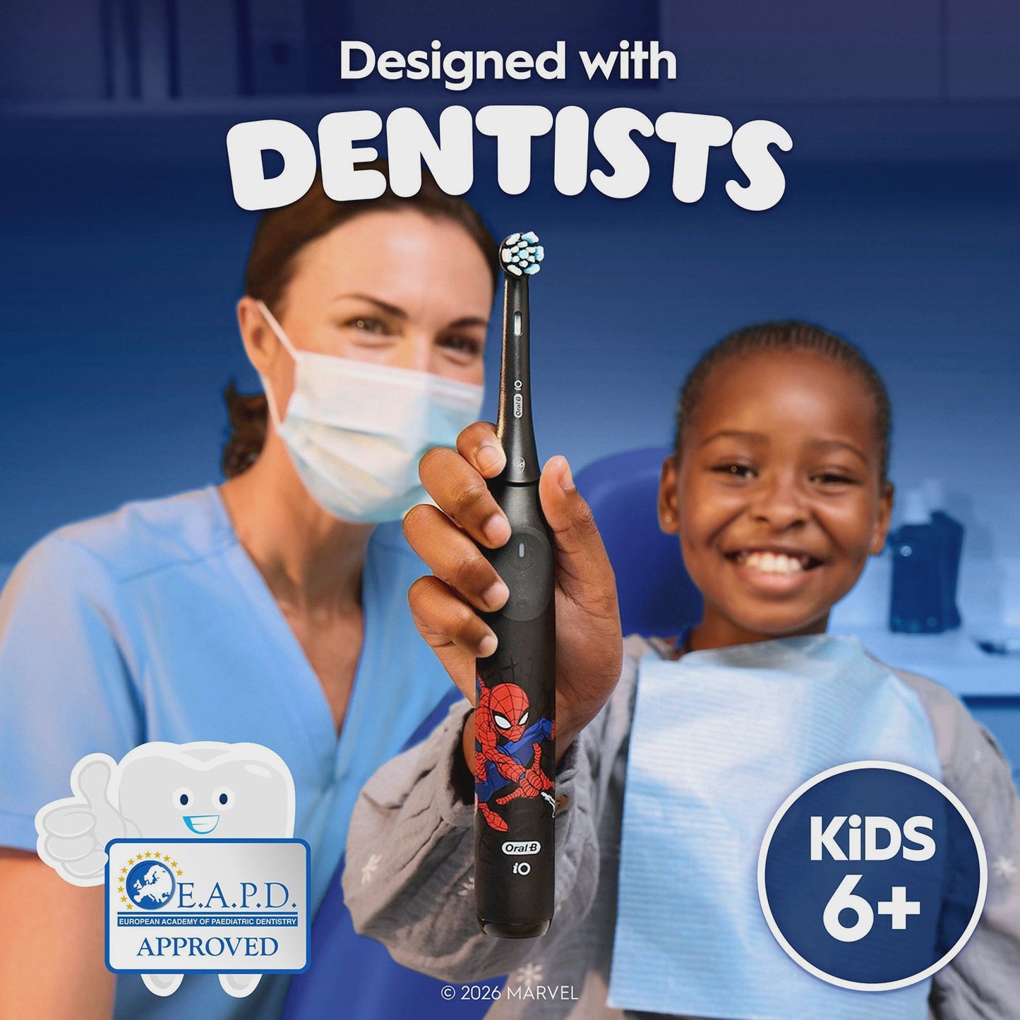 Electric Toothbrush for Kids 6+, Spiderman Design, Travel Case