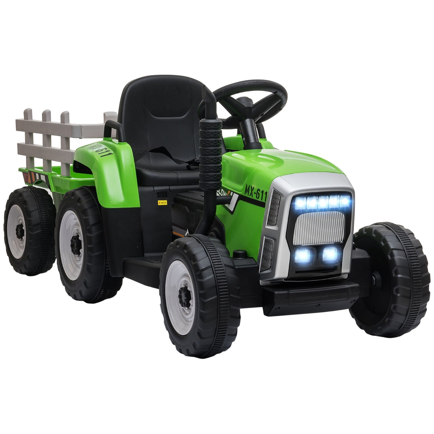 Electric ride-on tractor for children with trailer and remote control