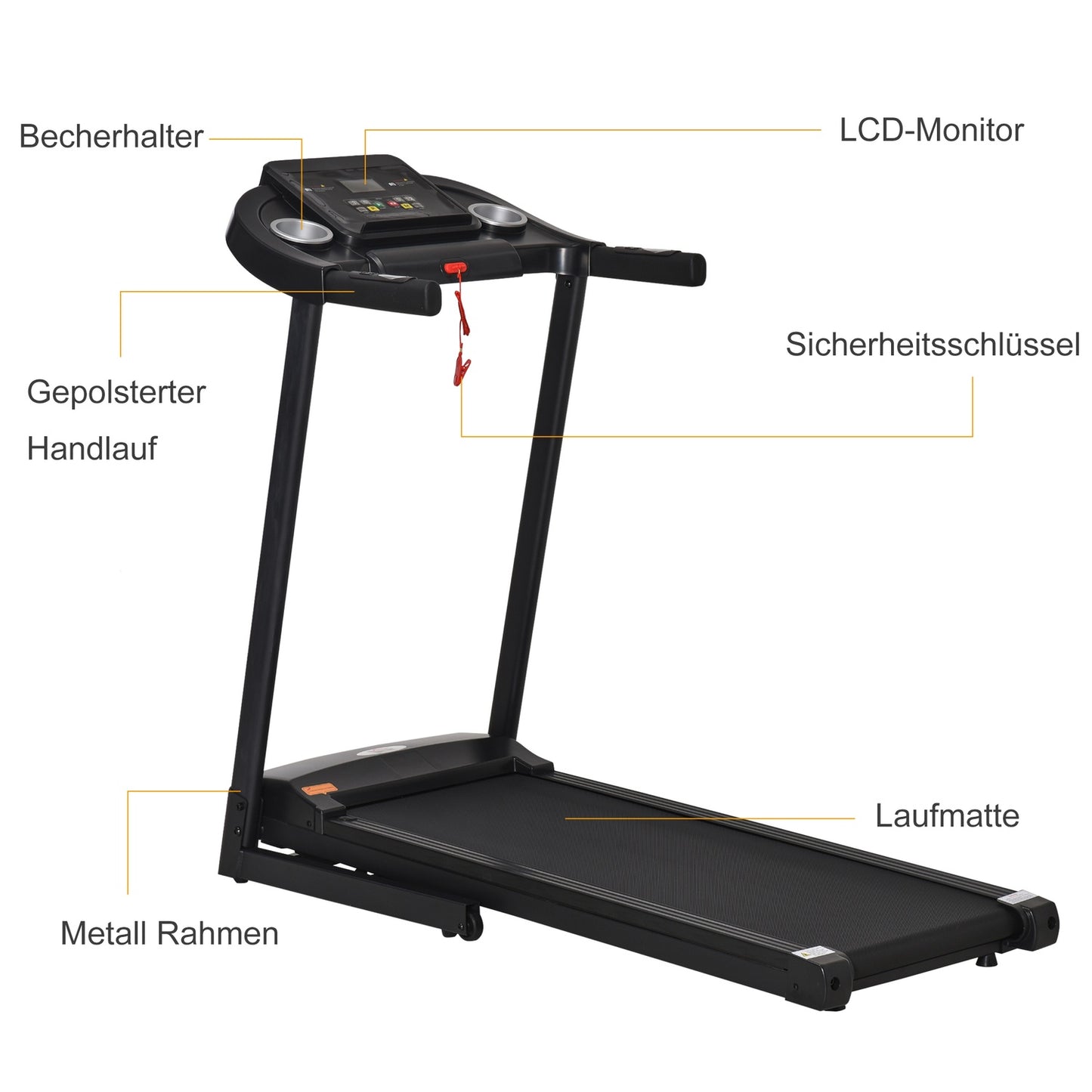 Folding electric treadmill, LED screen, 12 programs