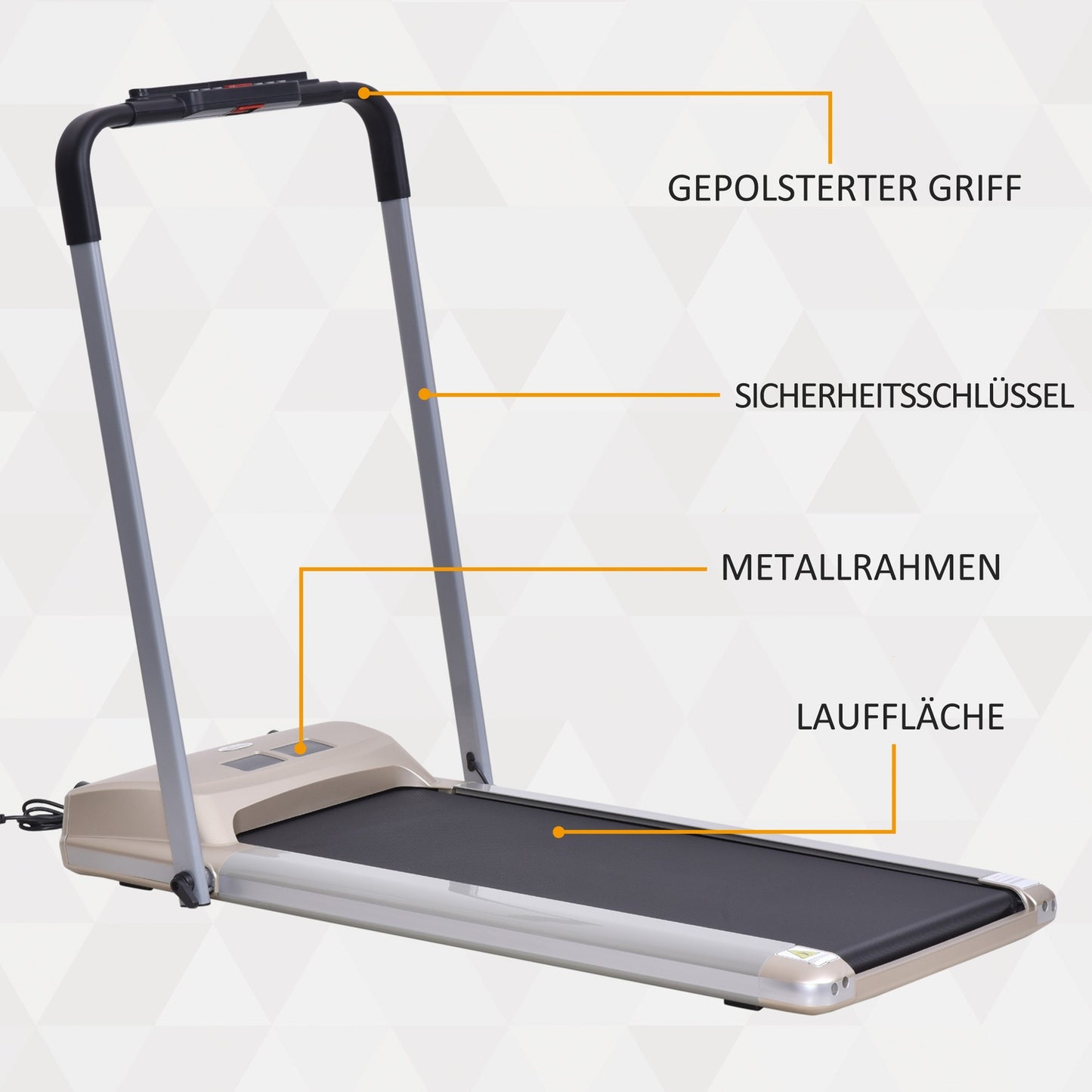 Foldable electric treadmill with LCD screen, 1-10 Km/H