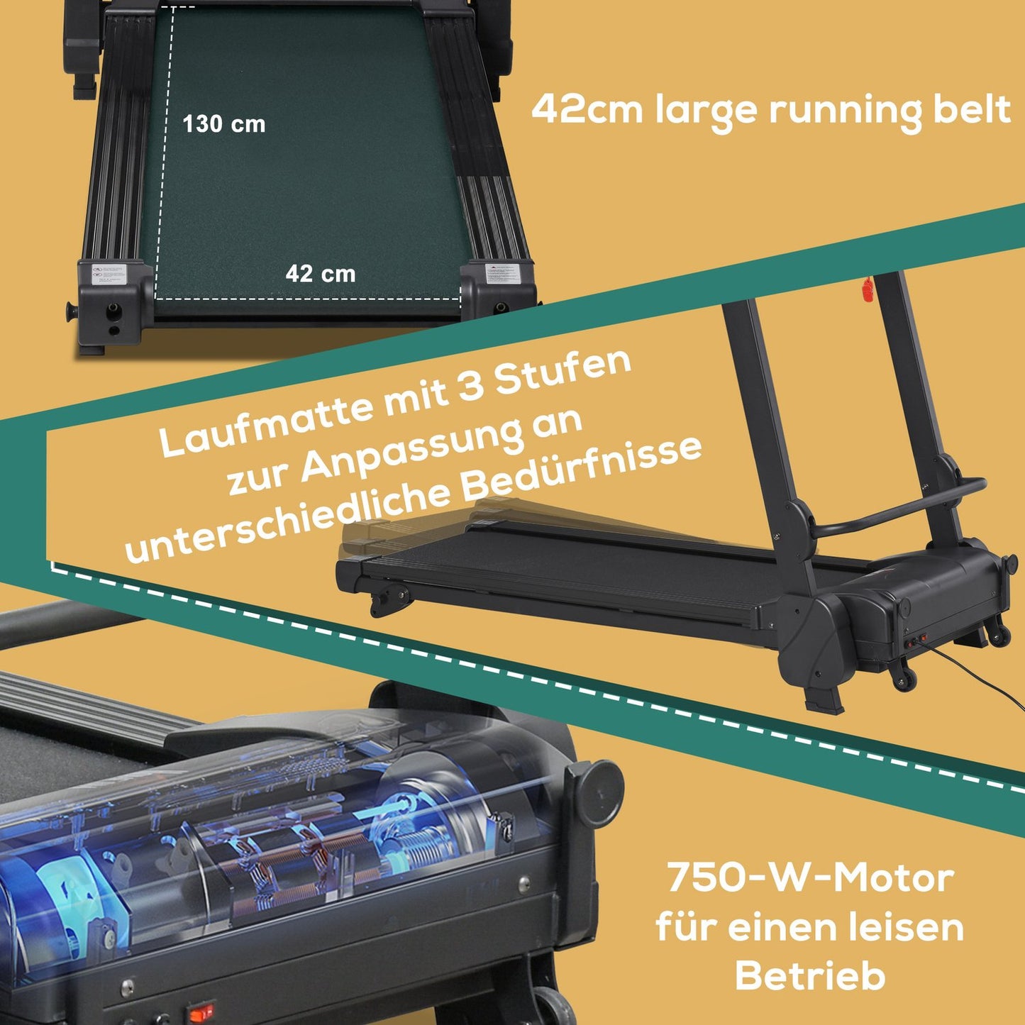 Foldable electric treadmill with LCD & MP3, 1-14 Km/H