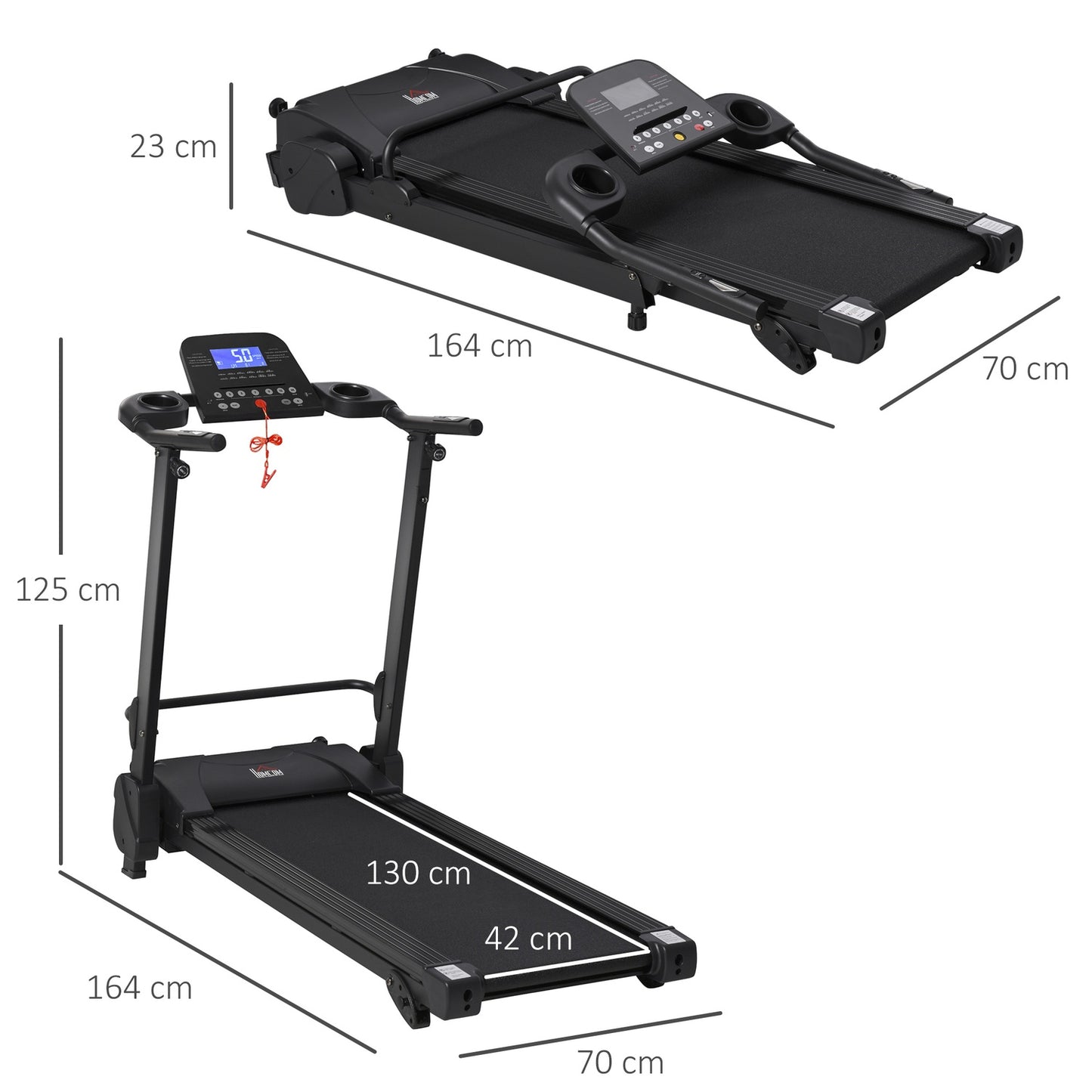 Foldable electric treadmill with LCD & MP3, 1-14 Km/H