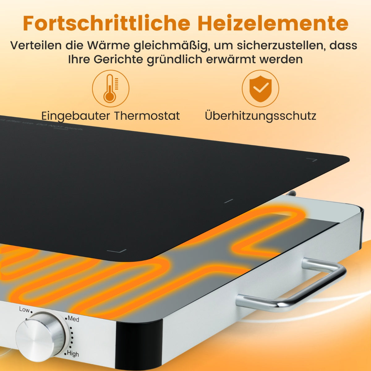 Electric Warming Tray with Adjustable Temperature, 53x40 cm