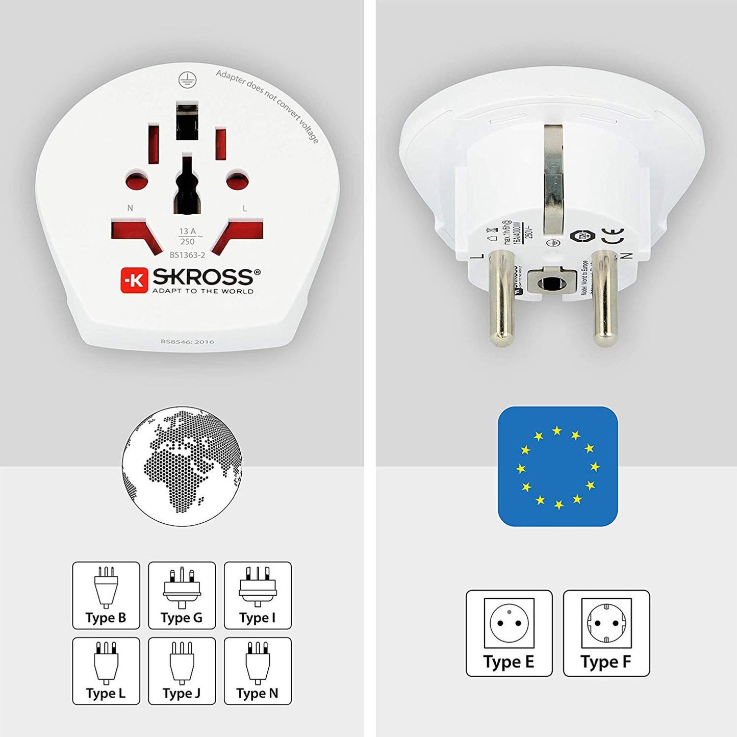 Electrical Adapter Europe Bulk
