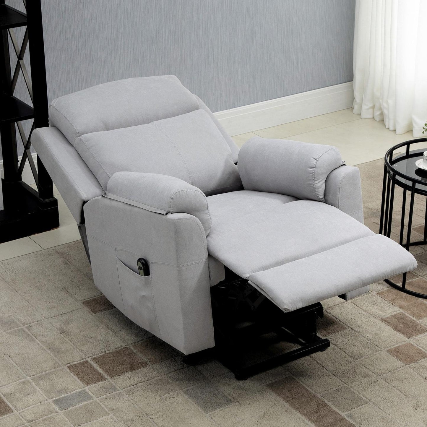 Electric recliner for seniors, standing aid, linen gray
