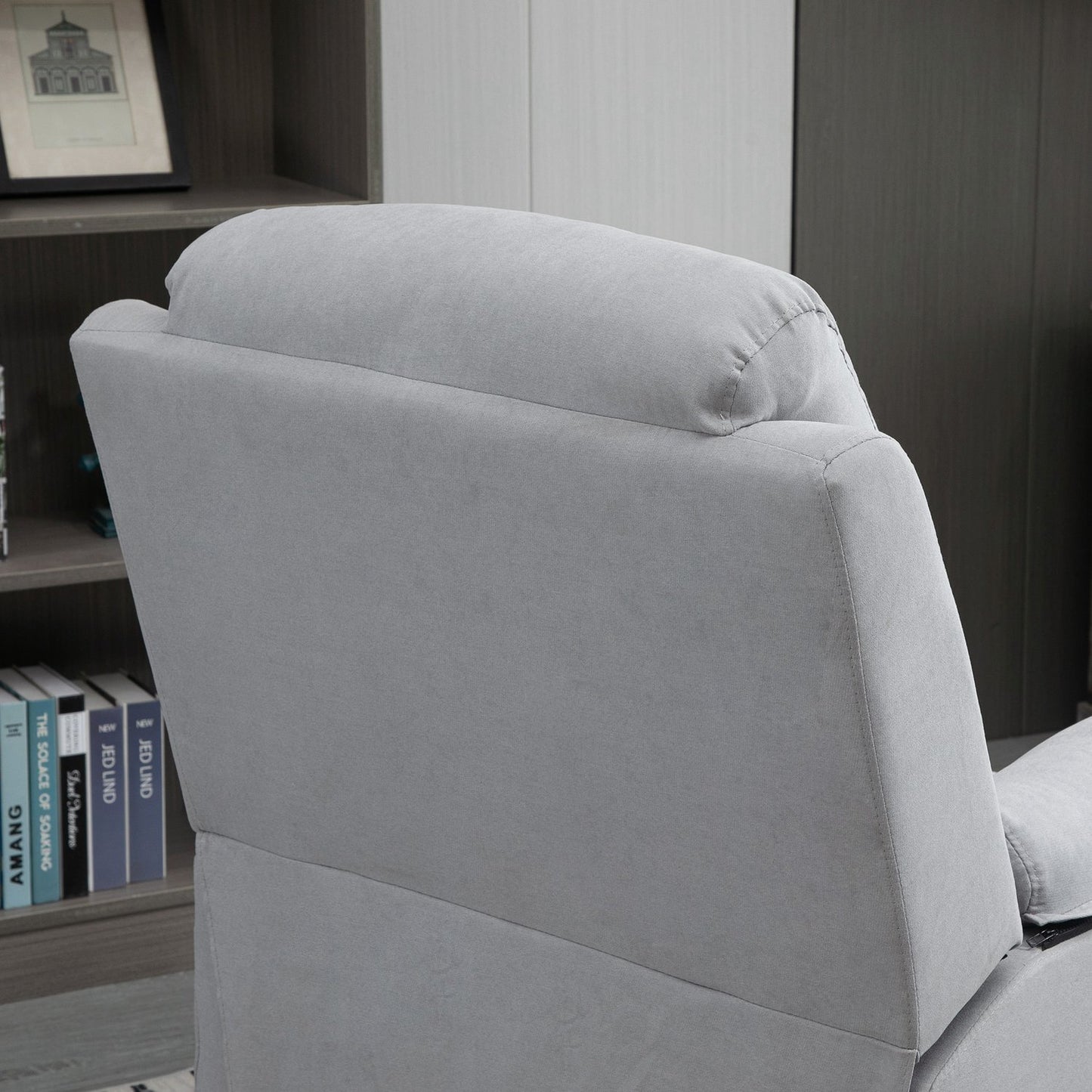 Electric recliner for seniors, standing aid, linen gray