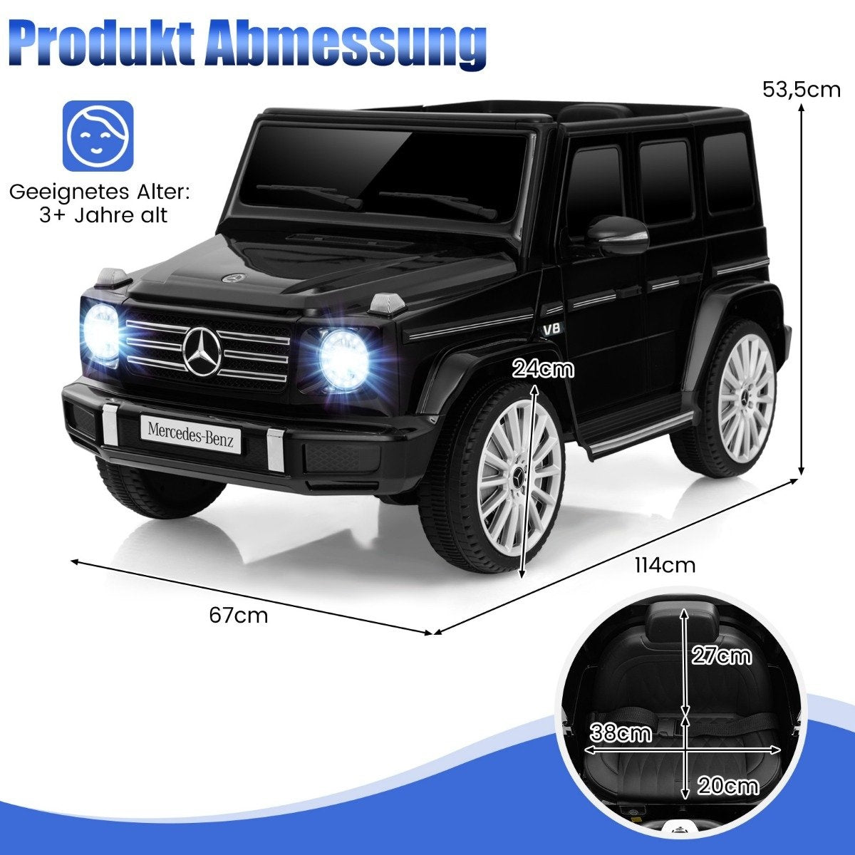 Electric car for children Mercedes Benz G500 children's car electric with remote control black