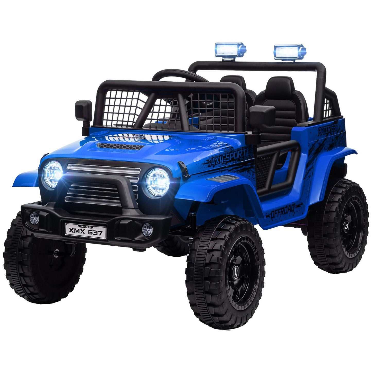 Electric car for children, 12V terrain with music, blue