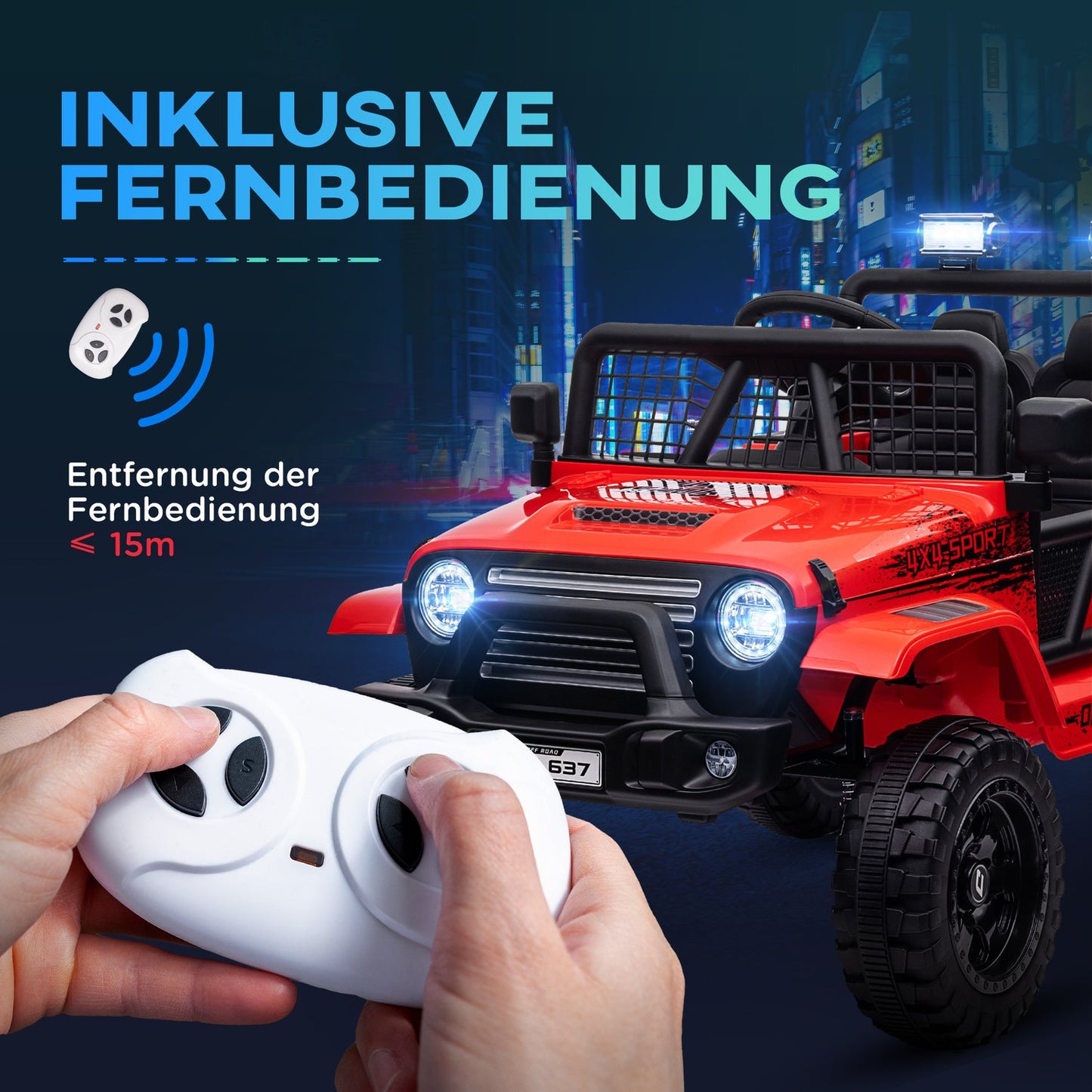 12V electric car for children, terrain with music and remote control